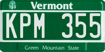 VT license plate KPM355
