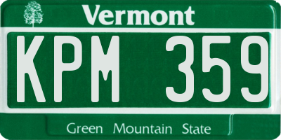 VT license plate KPM359