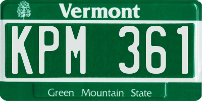 VT license plate KPM361