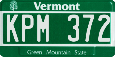 VT license plate KPM372