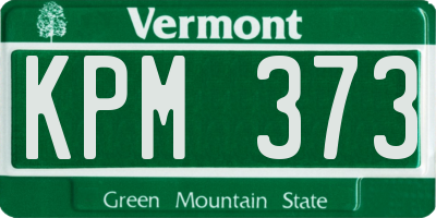VT license plate KPM373