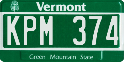 VT license plate KPM374