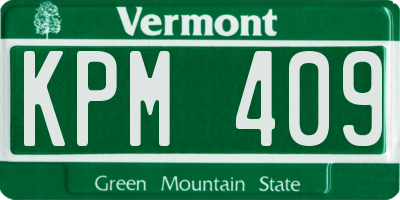 VT license plate KPM409
