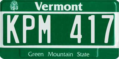 VT license plate KPM417