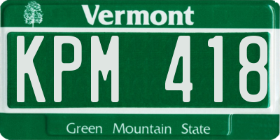 VT license plate KPM418