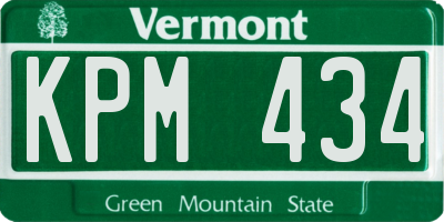 VT license plate KPM434
