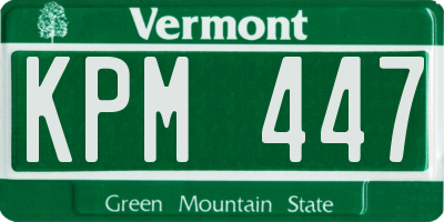 VT license plate KPM447