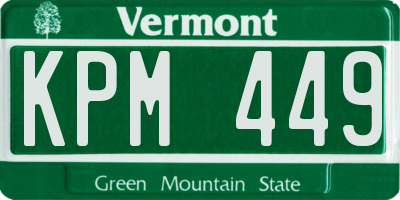 VT license plate KPM449