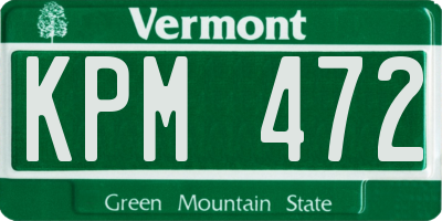 VT license plate KPM472