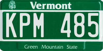 VT license plate KPM485