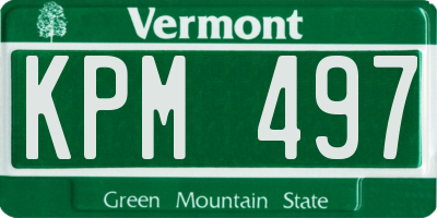 VT license plate KPM497