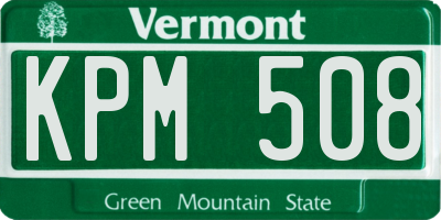 VT license plate KPM508