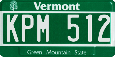 VT license plate KPM512