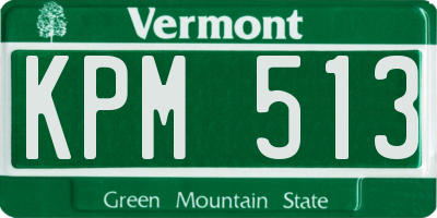 VT license plate KPM513