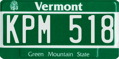 VT license plate KPM518