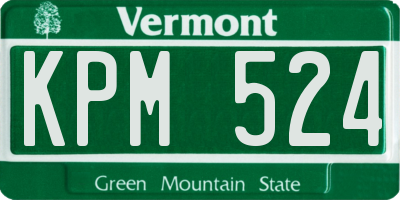 VT license plate KPM524