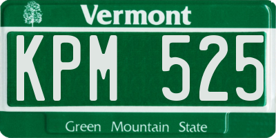 VT license plate KPM525