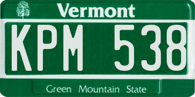 VT license plate KPM538