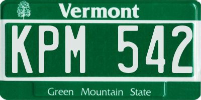 VT license plate KPM542
