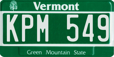 VT license plate KPM549