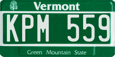 VT license plate KPM559