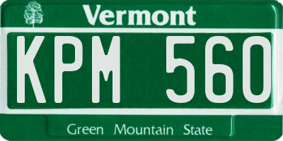 VT license plate KPM560