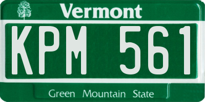VT license plate KPM561