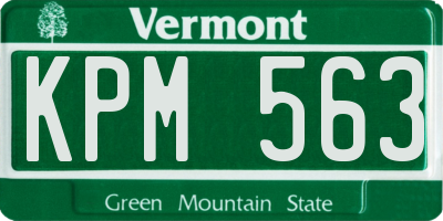 VT license plate KPM563