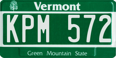 VT license plate KPM572