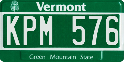 VT license plate KPM576