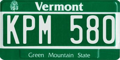 VT license plate KPM580