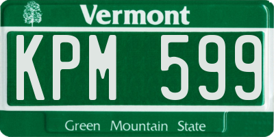 VT license plate KPM599