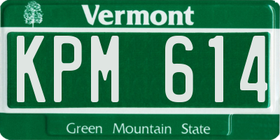 VT license plate KPM614