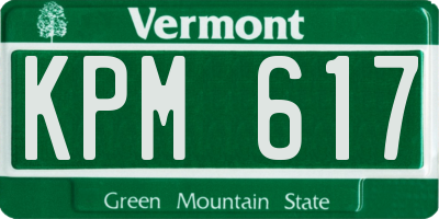 VT license plate KPM617