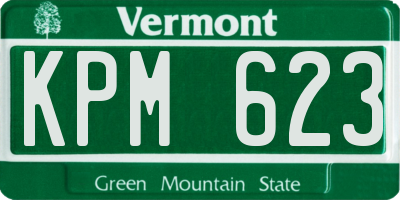 VT license plate KPM623