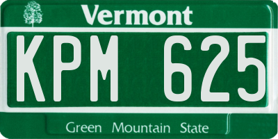 VT license plate KPM625