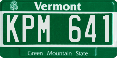 VT license plate KPM641