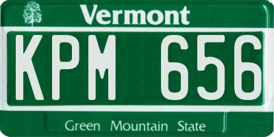 VT license plate KPM656