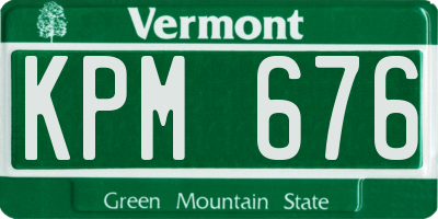 VT license plate KPM676