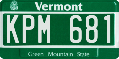 VT license plate KPM681