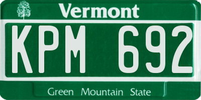 VT license plate KPM692