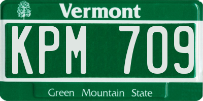 VT license plate KPM709