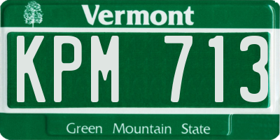 VT license plate KPM713