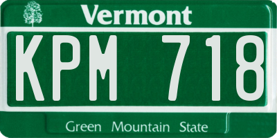 VT license plate KPM718