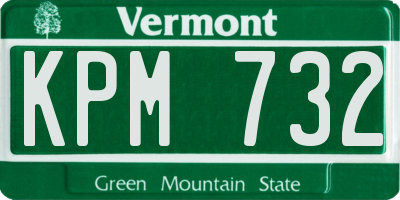 VT license plate KPM732