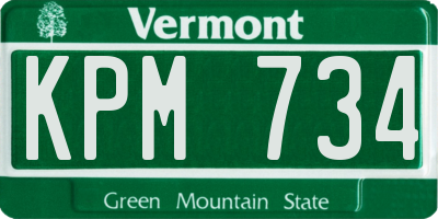 VT license plate KPM734