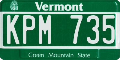 VT license plate KPM735