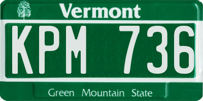 VT license plate KPM736