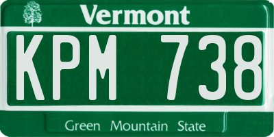 VT license plate KPM738