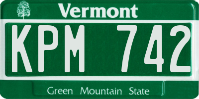 VT license plate KPM742